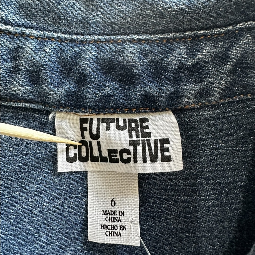 Future Collective Denim Shirt Dress – Western Minimal, women’s Sz6 - Picture 6 of 12